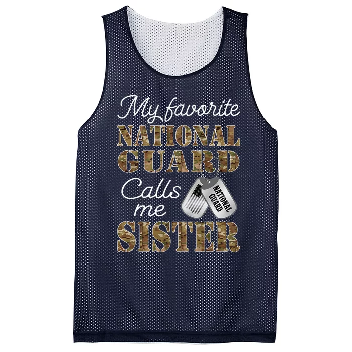 My Favorite National Guard Calls Me Sister Proud Army Sister Mesh Reversible Basketball Jersey Tank