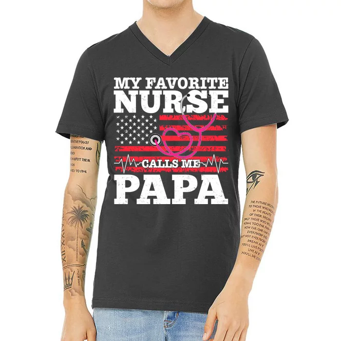 My Favorite Nurse Calls Me Papa V-Neck T-Shirt