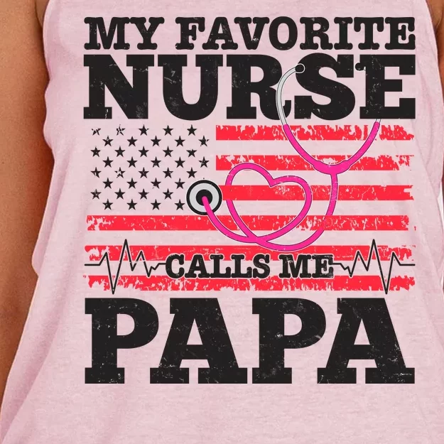 My Favorite Nurse Calls Me Papa Women's Knotted Racerback Tank