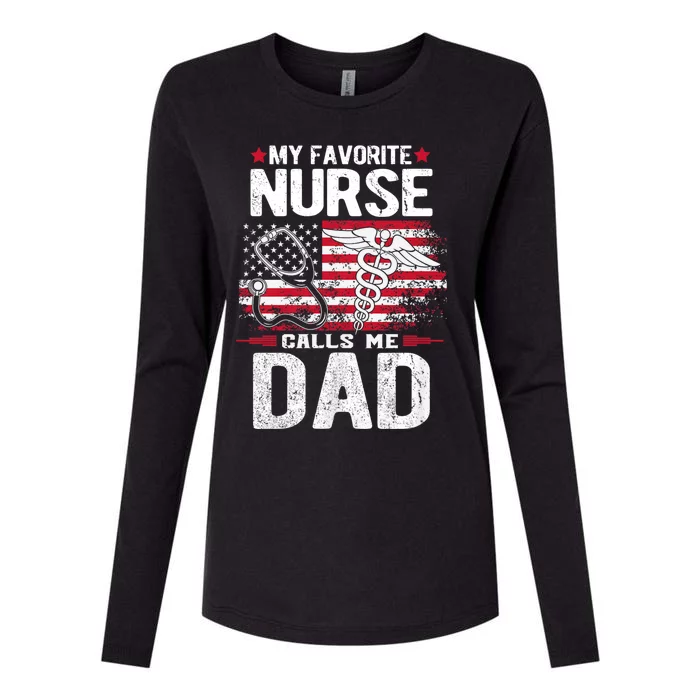 My Favorite Nurse Calls Me Dad Fathers Day Womens Cotton Relaxed Long Sleeve T-Shirt