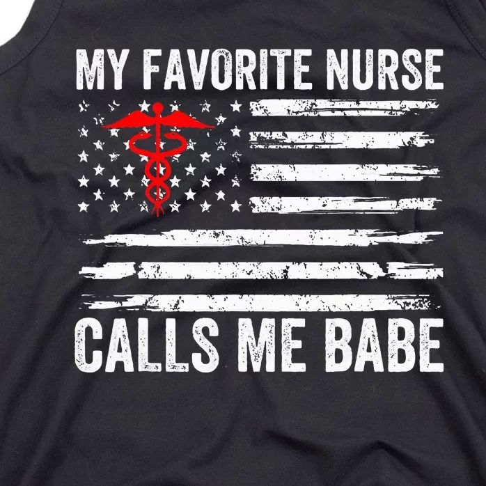 My Favorite Nurse Calls Me Babe American Flag For Boyfriend Tank Top