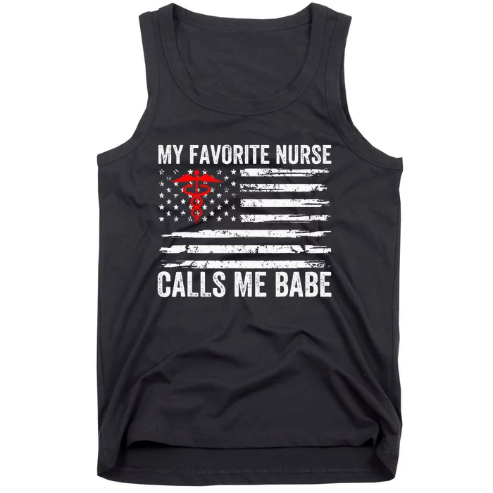 My Favorite Nurse Calls Me Babe American Flag For Boyfriend Tank Top