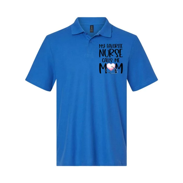 My Favorite Nurse Calls Me Mom Nurse Life Mom Gift Rn Np Lvn Gift Softstyle Adult Sport Polo