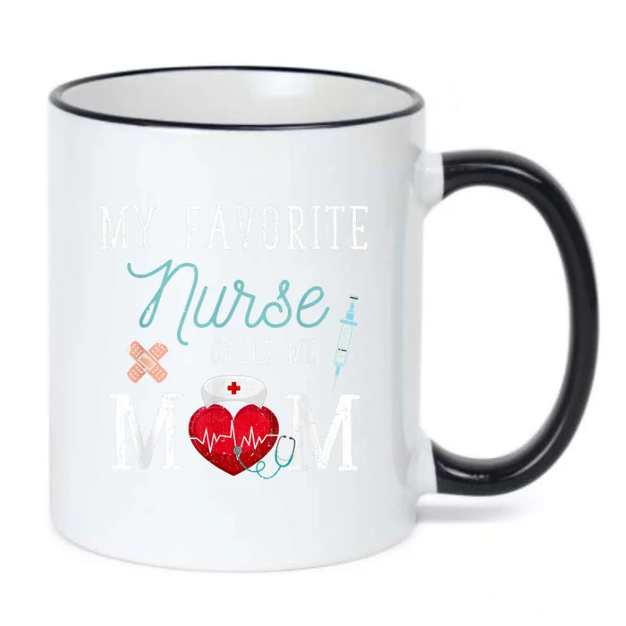 My Favorite Nurse Calls Me Mom Stethoscope Mother Nurse Black Color Changing Mug