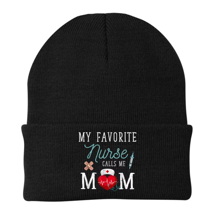 My Favorite Nurse Calls Me Mom Stethoscope Mother Nurse Knit Cap Winter Beanie