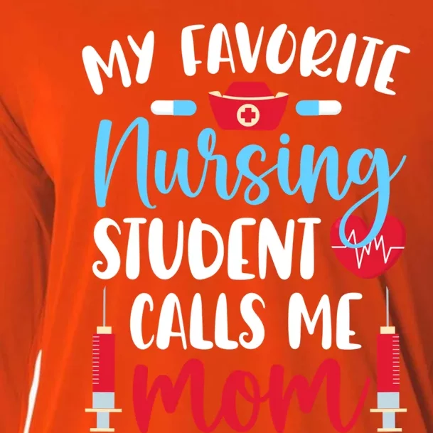 My Favorite Nursing Student Mom Future Nurse Mom Gift Cooling Performance Long Sleeve Crew