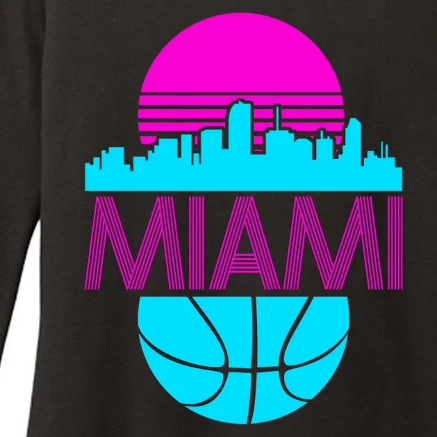 Miami Florida Neon Retro Logo Womens CVC Long Sleeve Shirt