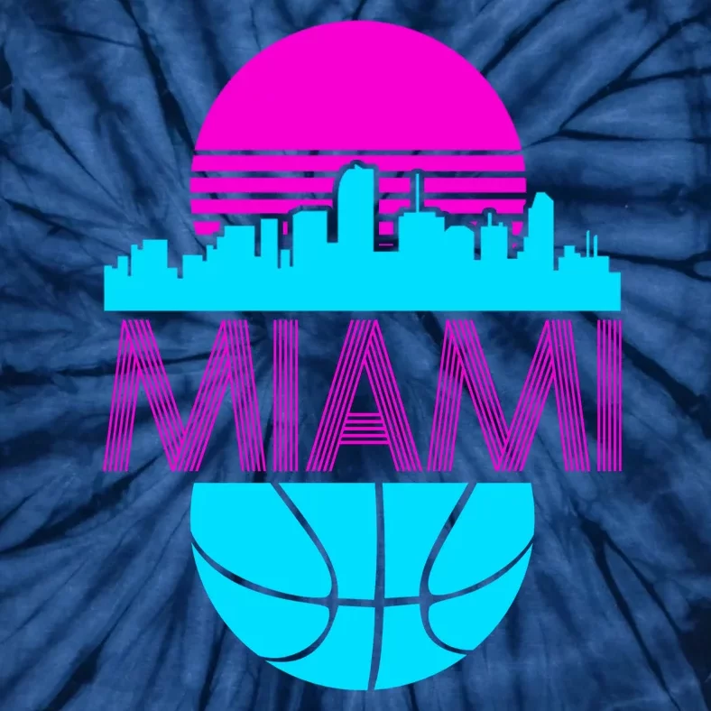 Miami Florida Neon Retro Logo Tie-Dye T-Shirt