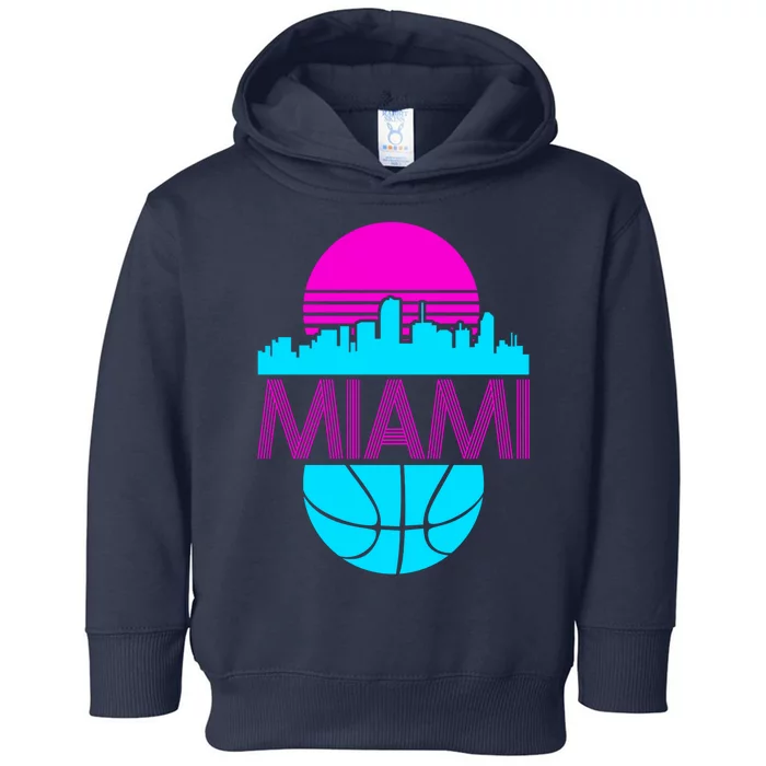 Miami Florida Neon Retro Logo Toddler Hoodie