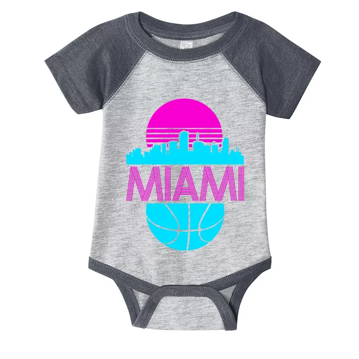 Miami Florida Neon Retro Logo Infant Baby Jersey Bodysuit