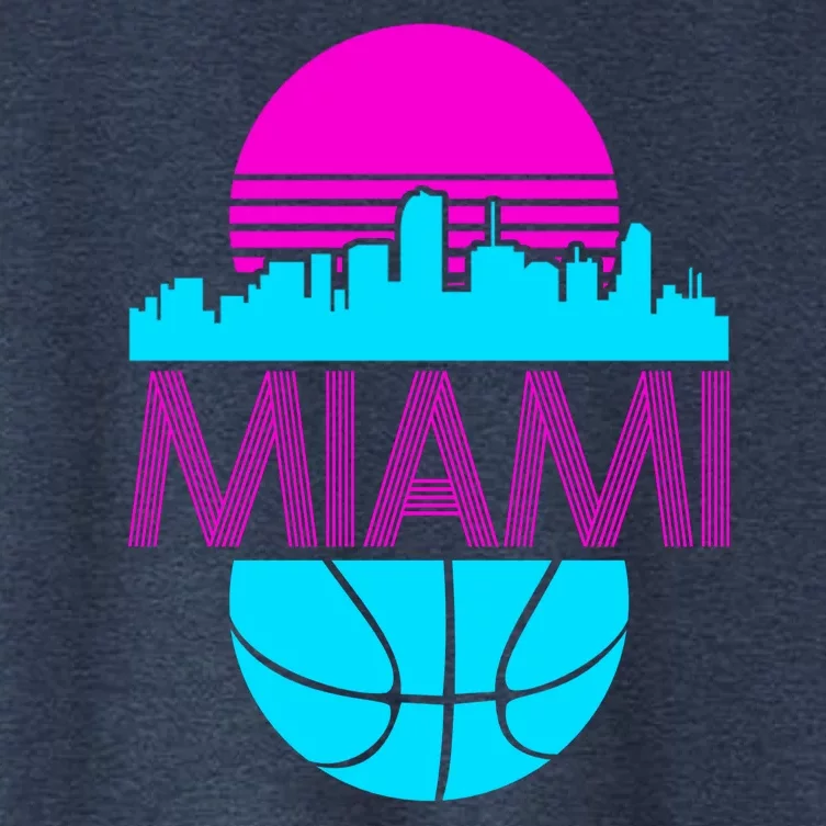 Miami Florida Neon Retro Logo Women's Crop Top Tee