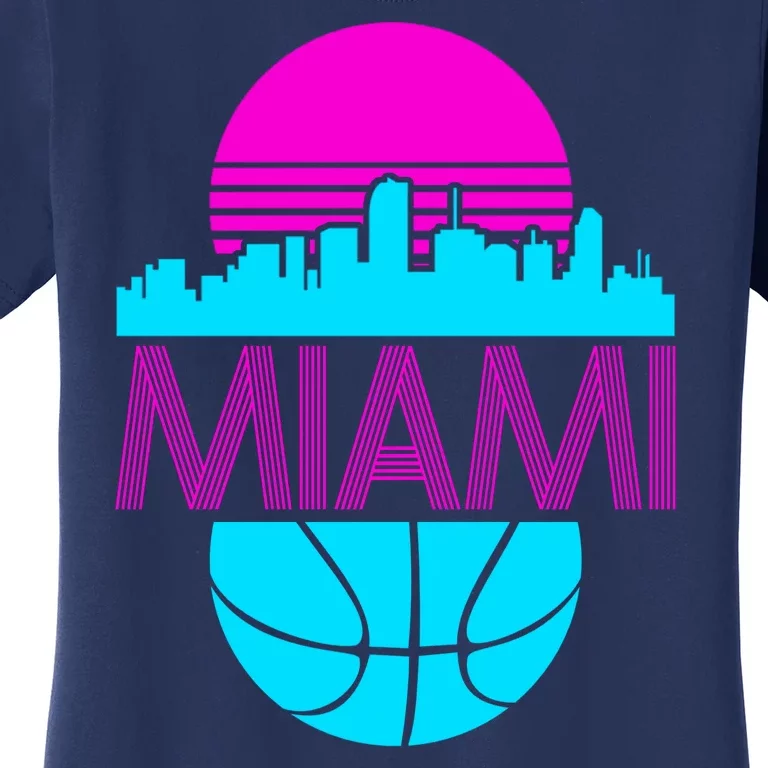 Miami Florida Neon Retro Logo Women's T-Shirt