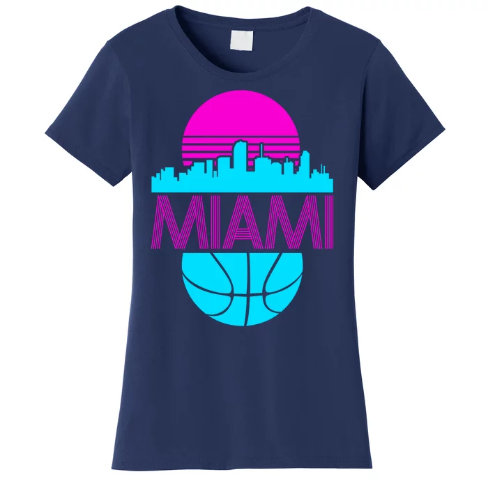 Miami Florida Neon Retro Logo Women's T-Shirt