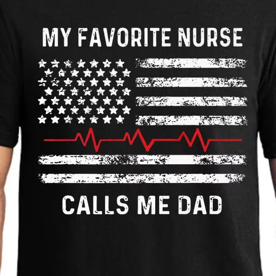 My Favorite Nurse Calls Me Dad American Flag Nurse Pajama Set