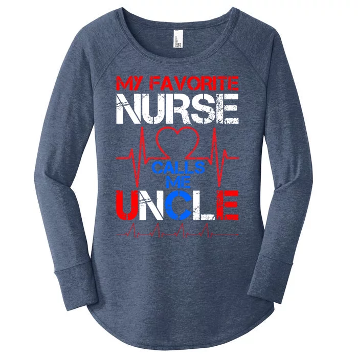 My Favorite Nurse Calls Me Uncle Cool Vintage Nurse Uncle Gift Women's Perfect Tri Tunic Long Sleeve Shirt