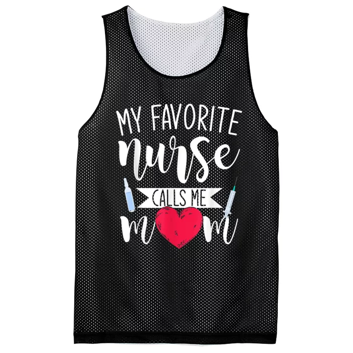 My Favorite Nurse Calls Me Mom Nursery Mother Nurse Mesh Reversible Basketball Jersey Tank