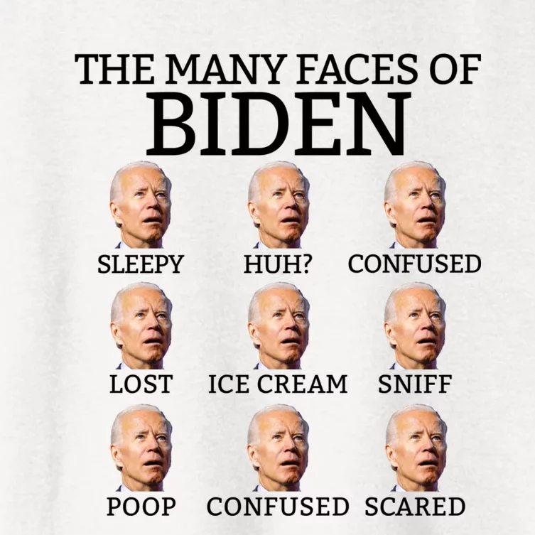 Many Faces Of Biden Anti Biden Hate Biden Confused Biden Women's Crop Top Tee