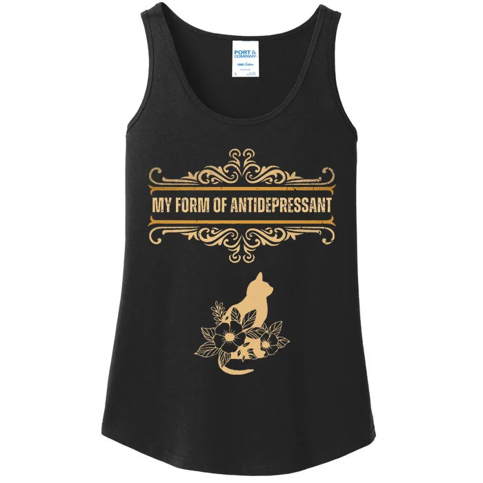 My Form Of Antidepressant Cute Cat Kitten Serotonin Ladies Essential Tank