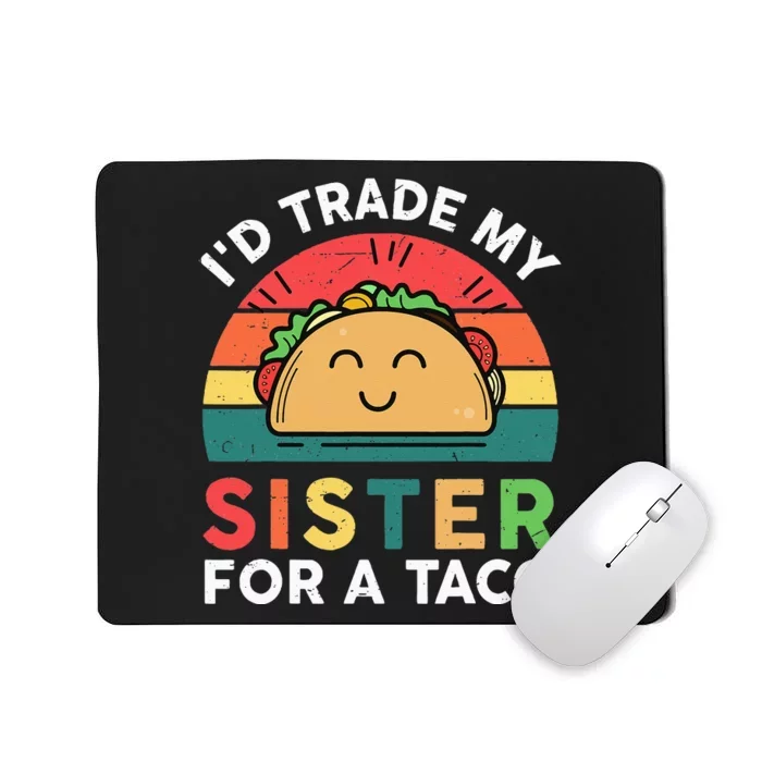 Mexican Fiesta Outfit Funny Taco Tuesday Little Sister Mousepad