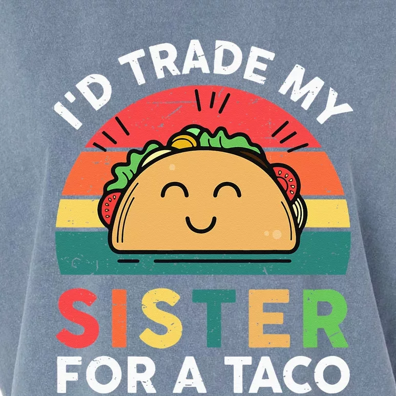 Mexican Fiesta Outfit Funny Taco Tuesday Little Sister Garment-Dyed Women's Muscle Tee