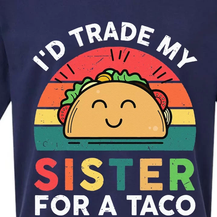 Mexican Fiesta Outfit Funny Taco Tuesday Little Sister Sueded Cloud Jersey T-Shirt