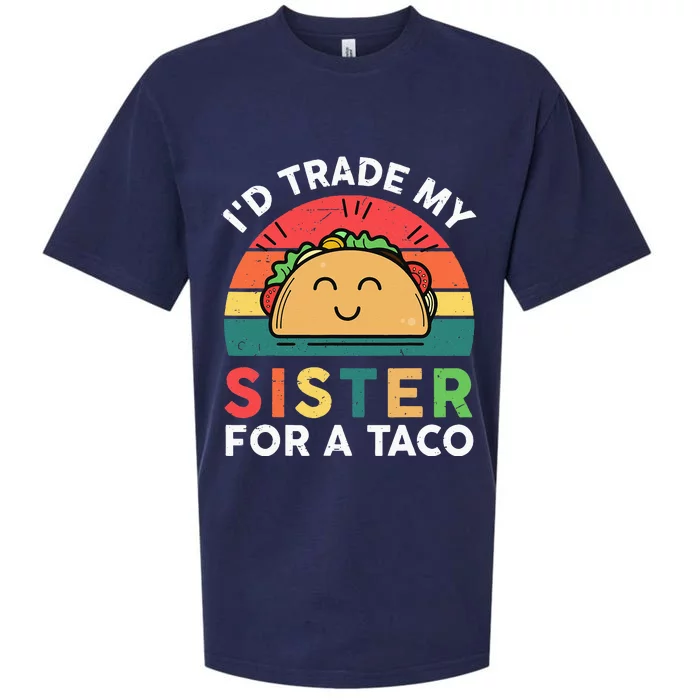 Mexican Fiesta Outfit Funny Taco Tuesday Little Sister Sueded Cloud Jersey T-Shirt