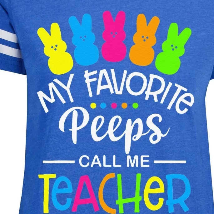 My Favorite Peep Call Me Teacher Happy Easter Day Enza Ladies Jersey Football T-Shirt