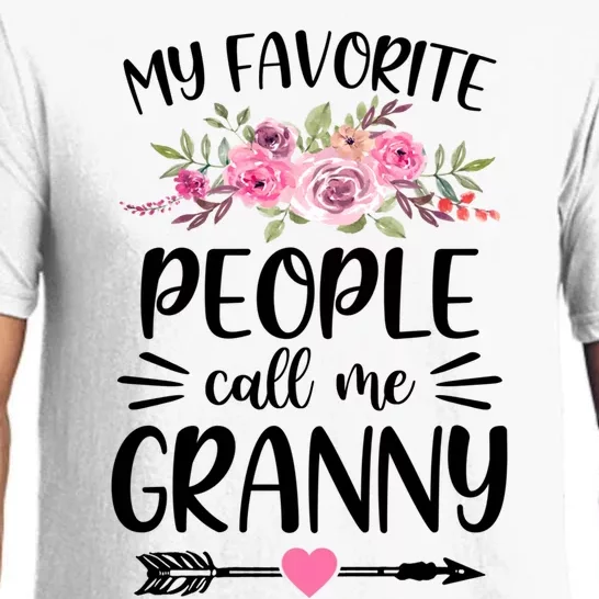 My Favorite People Call Me Granny Mother's Day Floral Gift Pajama Set