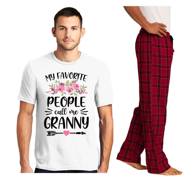 My Favorite People Call Me Granny Mother's Day Floral Gift Pajama Set