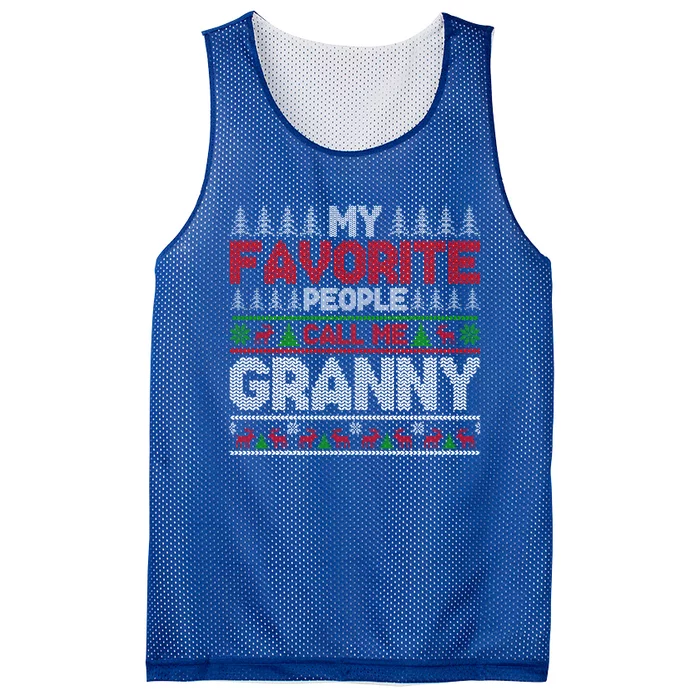 My Favorite People Call Me Granny Ugly Xmas Holiday Party Gift Mesh Reversible Basketball Jersey Tank