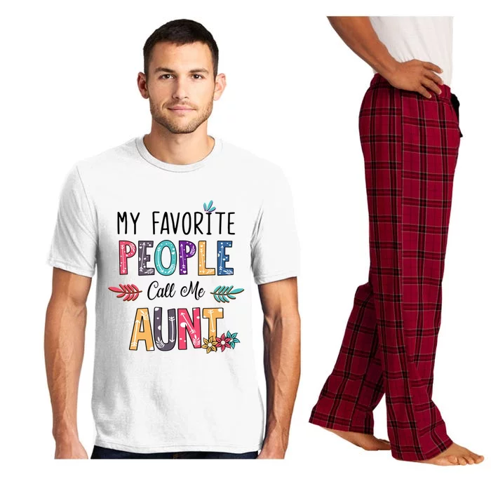 My Favorite People Call Me Aunt Floral Art Happy Mother Day Pajama Set