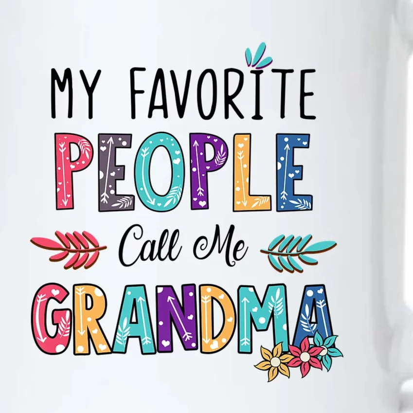 My Favorite People Call Me Grandma Floral Art Mother Day Black Color Changing Mug