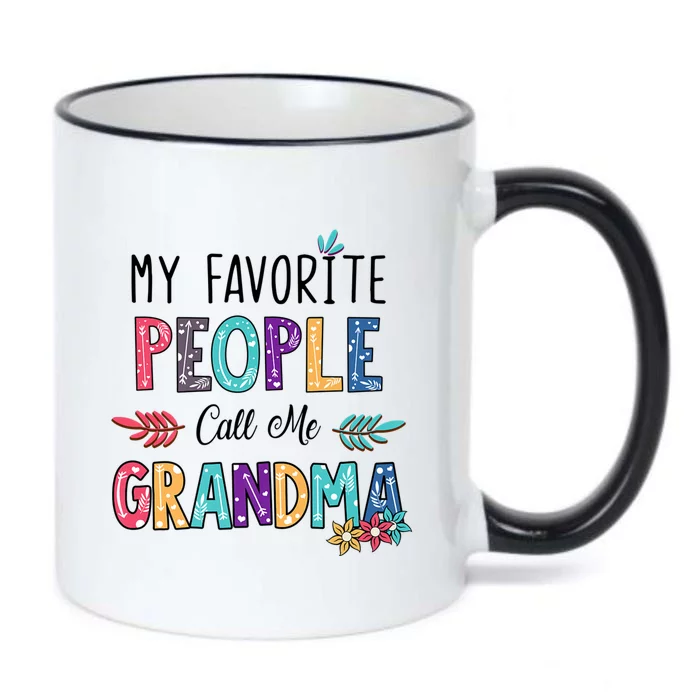 My Favorite People Call Me Grandma Floral Art Mother Day Black Color Changing Mug