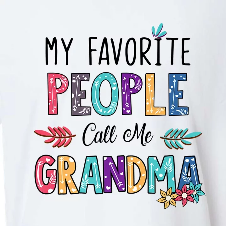 My Favorite People Call Me Grandma Floral Art Mother Day Sueded Cloud Jersey T-Shirt