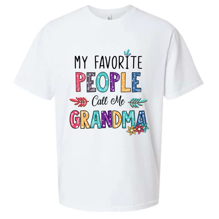 My Favorite People Call Me Grandma Floral Art Mother Day Sueded Cloud Jersey T-Shirt