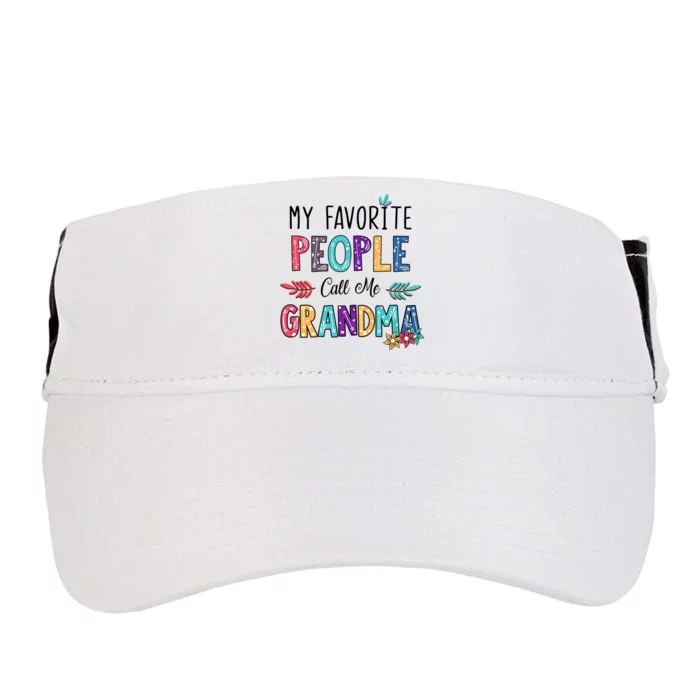 My Favorite People Call Me Grandma Floral Art Mother Day Adult Drive Performance Visor