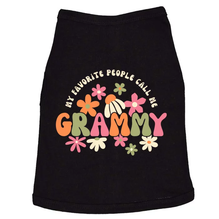 My Favorite People Call Me Grammy Groovy Gift For Grandma Doggie Tank