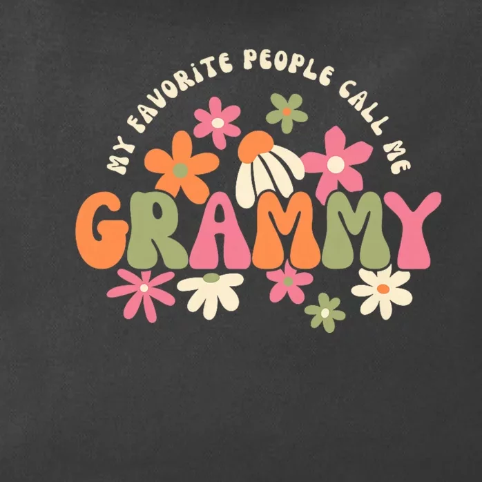 My Favorite People Call Me Grammy Groovy Gift For Grandma Zip Tote Bag