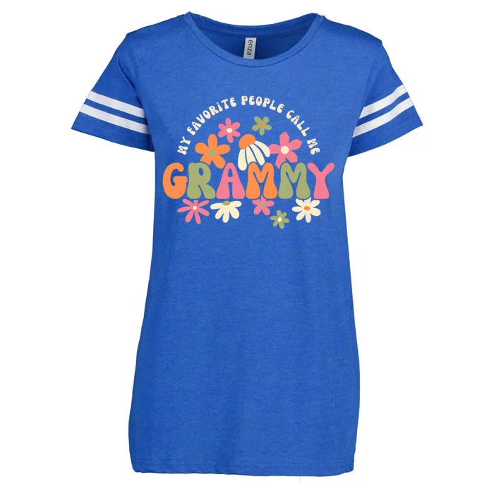 My Favorite People Call Me Grammy Groovy Gift For Grandma Enza Ladies Jersey Football T-Shirt