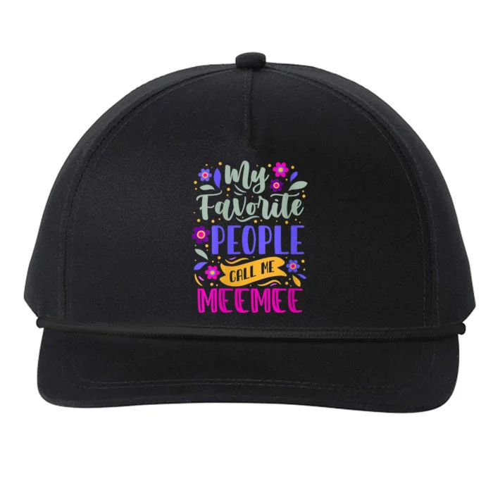 My Favorite People Call Me Grandma Meemee Snapback Five-Panel Rope Hat