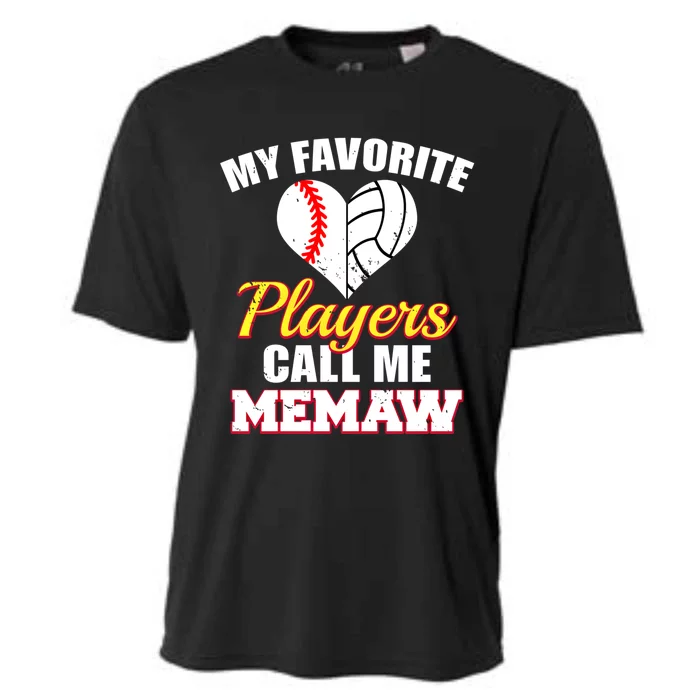 My Favorite Players Call Me Memaw Baseball Volleyball Memaw Gift Cooling Performance Crew T-Shirt