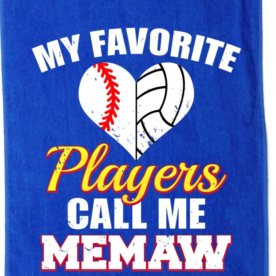 My Favorite Players Call Me Memaw Baseball Volleyball Memaw Gift Platinum Collection Golf Towel