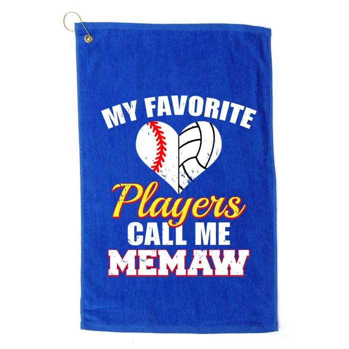 My Favorite Players Call Me Memaw Baseball Volleyball Memaw Gift Platinum Collection Golf Towel