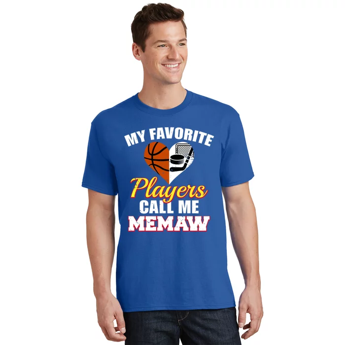 My Favorite Players Call Me Memaw Basketball Hockey Memaw Gift T-Shirt