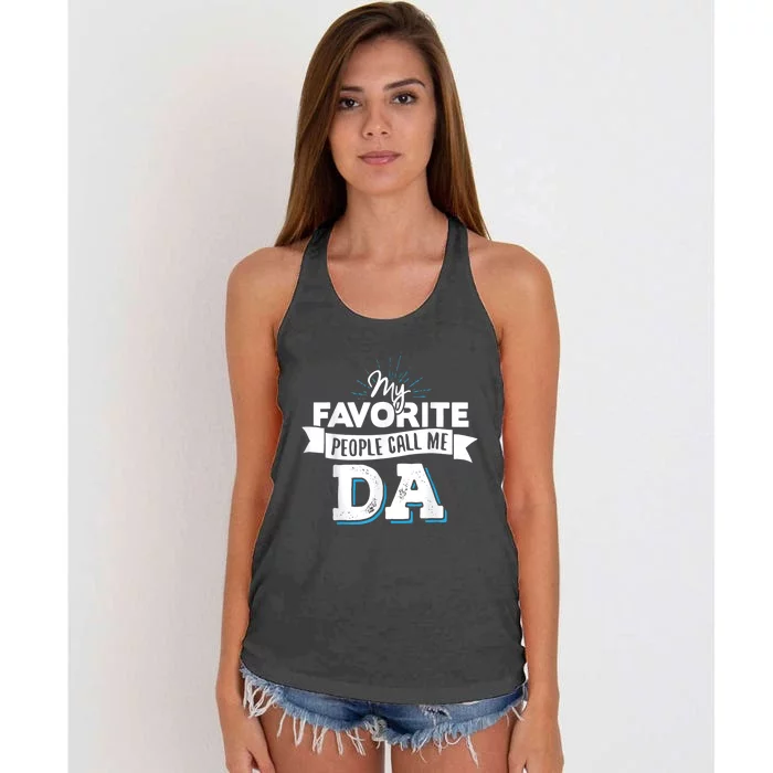 My Favorite People Call Me Da! Women's Knotted Racerback Tank