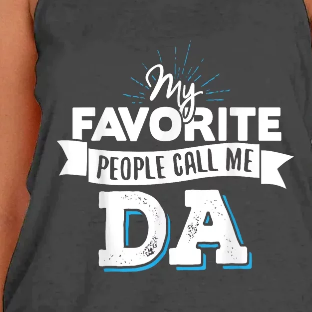 My Favorite People Call Me Da! Women's Knotted Racerback Tank