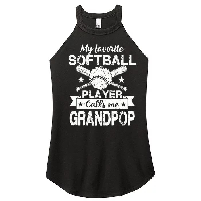 My Favorite Player Calls Me Grandpop Baseball Softball Women’s Perfect Tri Rocker Tank