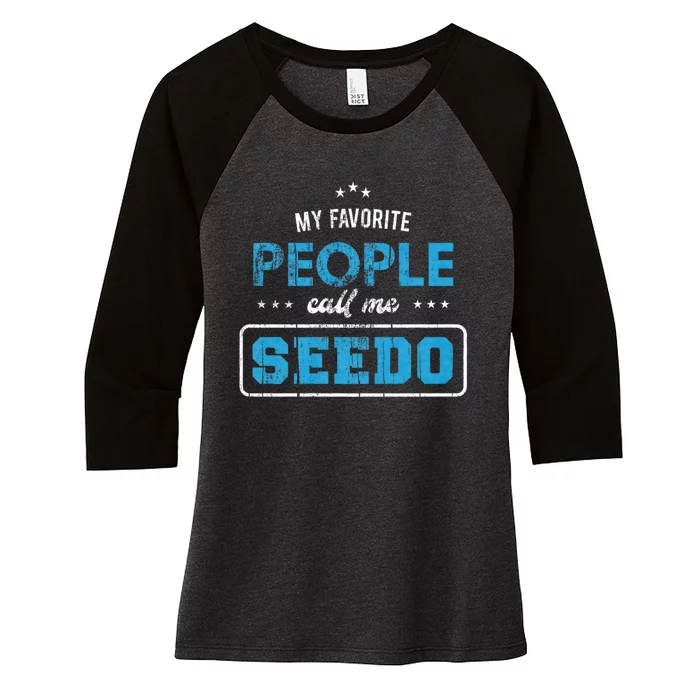 My Favorite People Call Me Seedo Palestinian Grandpa Women's Tri-Blend 3/4-Sleeve Raglan Shirt