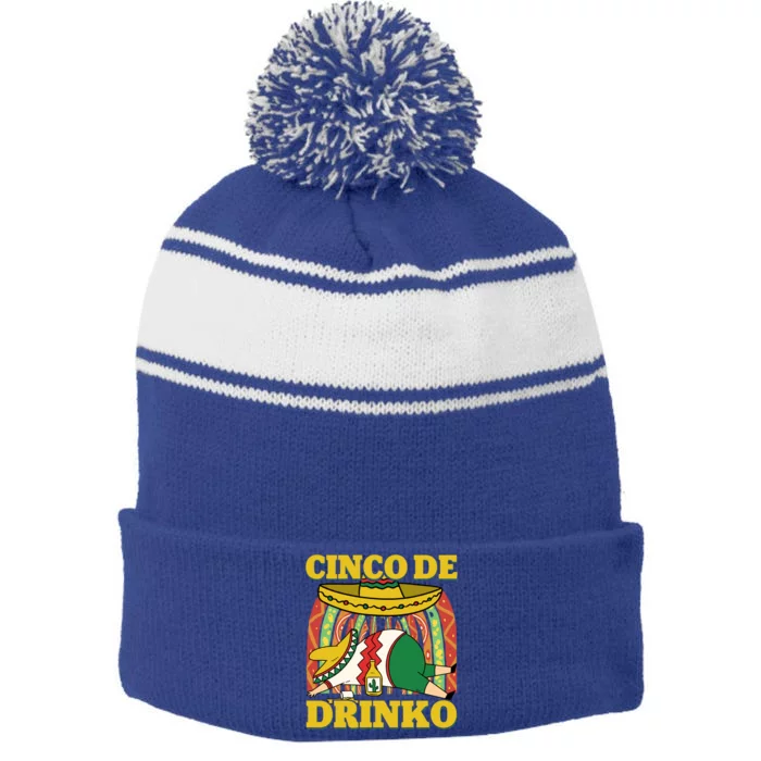 Mexican Fiesta Party Cinco De O Tee Ing Party Gift Stripe Pom Pom Beanie