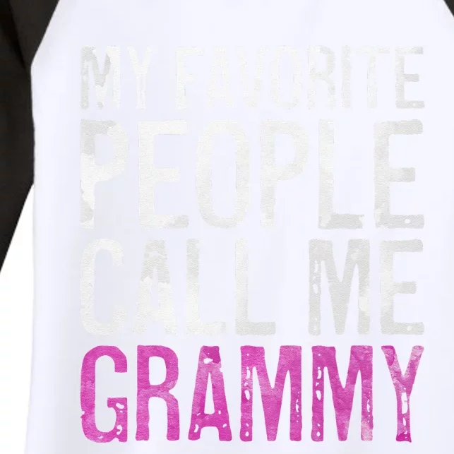 My Favorite People Call Me Grammy Mother's Day Women's Tri-Blend 3/4-Sleeve Raglan Shirt